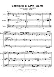 Somebody To Love - Queen (arranged for String Trio) Sheet Music by Queen