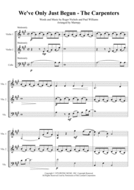 We've Only Just Begun - The Carpenters (arranged for String Trio) Sheet Music by The Carpenters