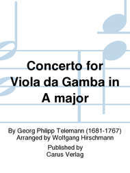 Concerto for Viola da Gamba in A major (Konzert in A fur Viola da Gambe) Sheet Music by Georg Philipp Telemann