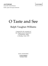 O Taste and See Sheet Music by Ralph Vaughan Williams