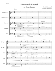Salvation is Created - Brass Quintet Sheet Music by Pavel Grigorievich Chesnokov