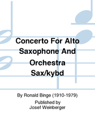 Concerto For Alto Saxophone And Orchestra Sax/kybd Sheet Music by Ronald Binge