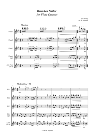 Drunken Sailor - for Flute Quartet Sheet Music by Sea Shanty
