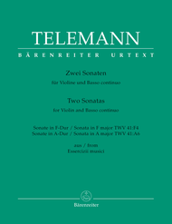 Two Sonatas for Violin and Basso continuo Sheet Music by Georg Philipp Telemann