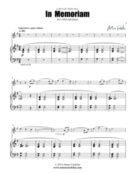 In Memoriam Sheet Music by Arturo Cardelus