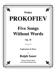 Five Songs Without Words for Euphonium & Piano Sheet Music by S. Prokofiev