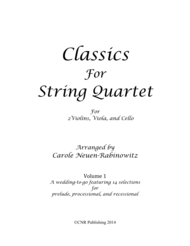 Classics for String Quartet Vol 1 Sheet Music by Carole Neuen-Rabinowitz