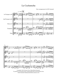 La Cucuracha: Brass Quintet Sheet Music by Traditional