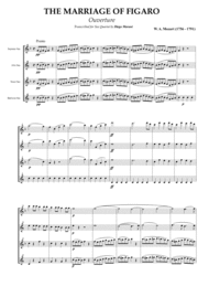 Overture from the opera "The Marriage of Figaro" for Saxophone Quartet (SATB) Sheet Music by Wolfgang Amadeus Mozart