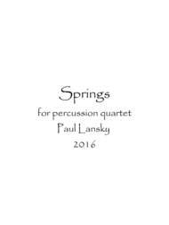 Springs Sheet Music by Paul Lansky