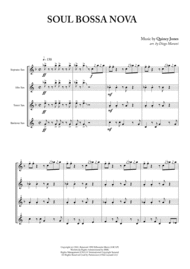 Soul Bossa Nova for Saxophone Quartet Sheet Music by Quincy Jones