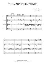 The Magnificent Seven for Saxophone Quartet Sheet Music by Elmer Bernstein