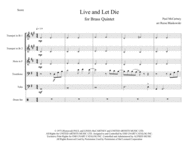 Live And Let Die - Brass Quintet Sheet Music by Paul McCartney & Wings