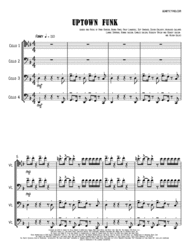 Uptown Funk - Cello Quartet Sheet Music by Mark Ronson ft. Bruno Mars
