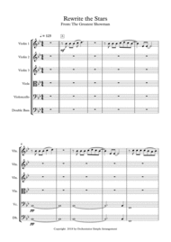 Rewrite The Stars from The Movie  Greatest Showman (String Quartet) Sheet Music by Joseph