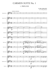 Prelude & Aragonaise from "Carmen Suite" for Saxophone Ensemble Sheet Music by Georges Bizet