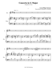 Telemann Viola Concerto in G Sheet Music by Georg Phllipp Telemann