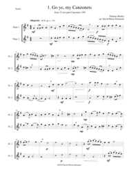 12 easy Canzonets for flute duo Sheet Music by Thomas Morley
