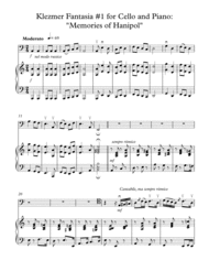 Klezmer Fantasia #1 for Cello and Piano: "Memories of Hanipol" Sheet Music by Moshe S. Knoll