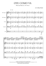 Oye Como Va for Brass Quintet Sheet Music by Santana