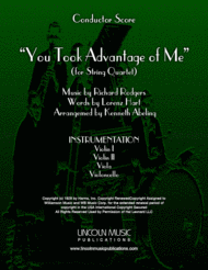 You Took Advantage of Me (for String Quartet) Sheet Music by Richard Rodgers/Lorenz Hart