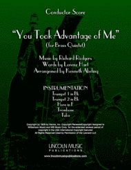 You Took Advantage of Me (for Brass Quintet) Sheet Music by Richard Rodgers/Lorenz Hart