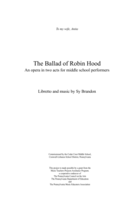 The Ballad of Robin Hood Full Score and Instrumental Parts Sheet Music by Sy Brandon