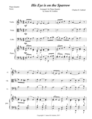 Gabriel: His Eye Is On The Sparrow for Piano Quartet Sheet Music by Gabriel