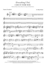 (Everything I Do) I Do It For You for Saxophone Quartet Sheet Music by Bryan Adams