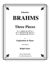 Three Pieces for Euphonium & Piano Sheet Music by Johannes Brahms