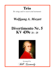 Mozart Divertimento Nr 5 concert pitch Sheet Music by Wolfgang Amadeus Mozart