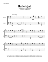 Hallelujah - Easy Cello Duet (2 cellos) Sheet Music by Leonard Cohen