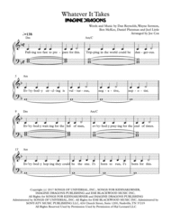 Whatever It Takes (Beginner Version) Sheet Music by Dan Reynolds/Wayne Sermon/Ben/