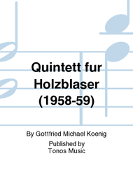 Quintett fur Holzblaser (1958-59) Sheet Music by Gottfried Michael Koenig