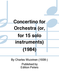 Concertino Sheet Music by Charles Wuorinen