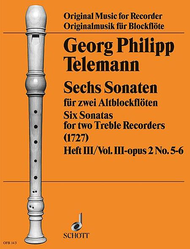 6 Sonatas op. 2 Vol. 2 Sheet Music by Georg Philipp Telemann