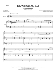 IT IS WELL WITH MY SOUL (Duet - Horn in F and Piano with Horn Part) Sheet Music by Philip P. Bliss
