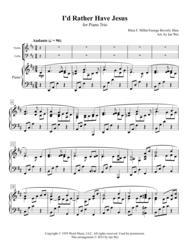 I'd Rather Have Jesus for Piano Trio Sheet Music by George Beverly Shea