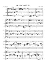 My Heart Will Go On (Love Theme from Titanic), arranged for String Trio ( Violin, Viola and 'Cello) Sheet Music by Celine Dion 