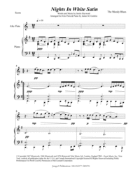 The Moody Blues: Nights In White Satin for Alto Flute & Piano Sheet Music by The Moody Blues