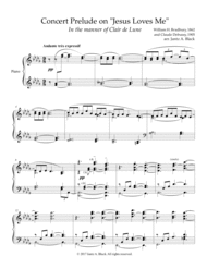 Concert Prelude on "Jesus Loves Me" - in the manner of Clair de Lune Sheet Music by Claude Debussy