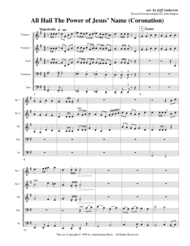 All Hail the Power of Jesus' Name (Coronation) for Brass Quintet Sheet Music by public domain