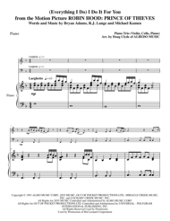 (Everything I Do) I Do It For You from the Motion Picture ROBIN HOOD: PRINCE OF THIEVES for Piano Trio Sheet Music by Bryan Adams