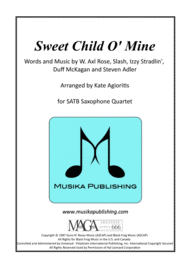 Sweet Child O' Mine - Saxophone Quartet Sheet Music by Guns N' Roses