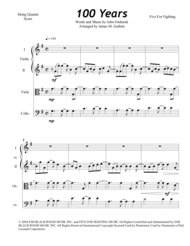 Five For Fighting: 100 Years for String Quartet Sheet Music by Five for Fighting