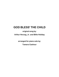 God Bless' The Child--arranged for piano solo Sheet Music by Billie Holiday