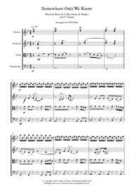 Keane - Somewhere Only We Know (String Quartet) Sheet Music by Keane