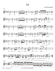 Tal Sheet Music by Yossele Rosenblatt