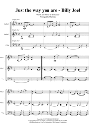 Just The Way You Are - Billy Joel (arranged for String Trio) Sheet Music by Billy Joel