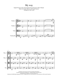 My Way (arranged for String Quartet/ Orchestra ) Sheet Music by Paul Anka